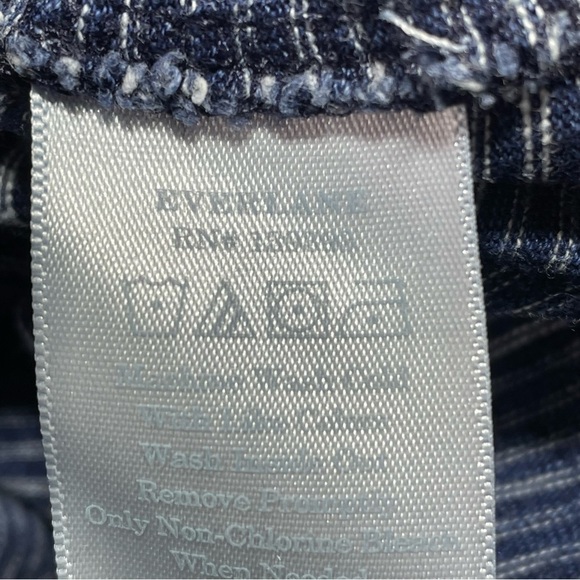 Everlane Shirt Womens Small Blue Striped Short Sleeve Crew Neck Pocket - Picture 10 of 11